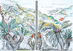 風景画スケッチ講座作品