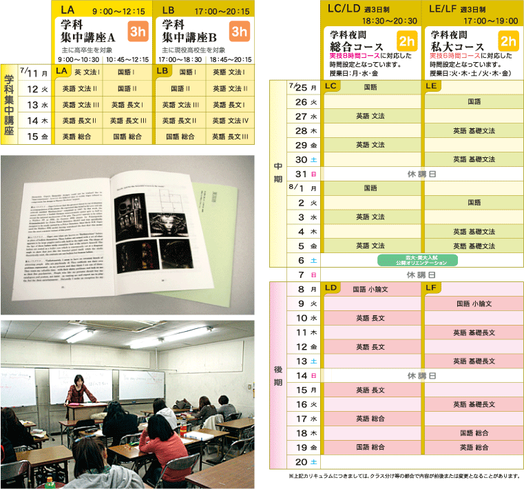 学科カリキュラム