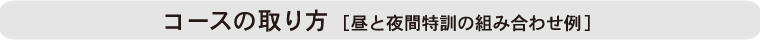 コースの取り方[昼と夜間特訓の組み合わせ例]