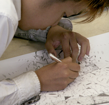 油画科 デッサン授業風景