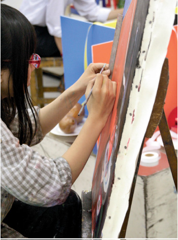 油画科 夜間部 油彩 授業風景2